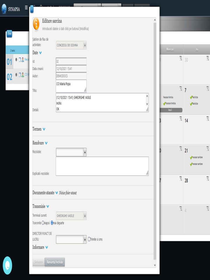 Synapsa Sarcini / Task Management